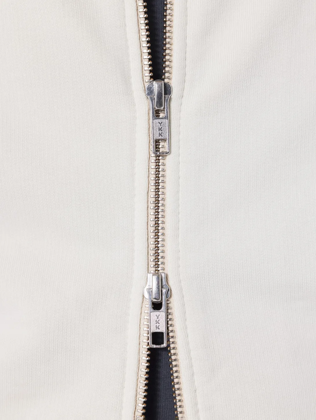 Long Sleeve Zip Hoodie - Bone White