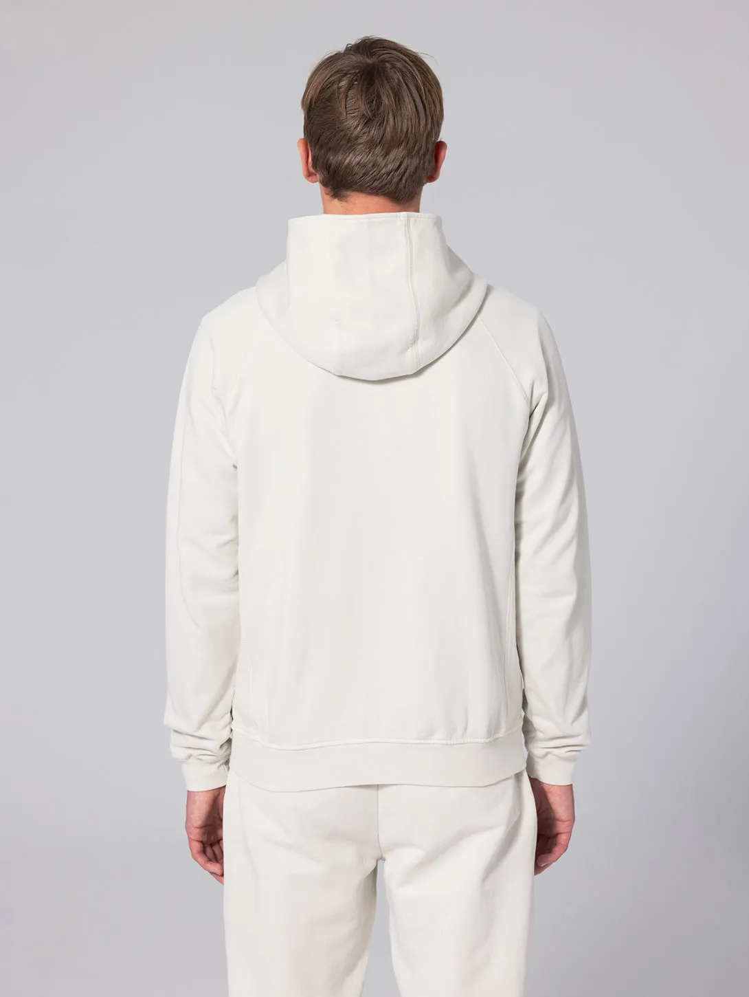 Long Sleeve Zip Hoodie - Bone White