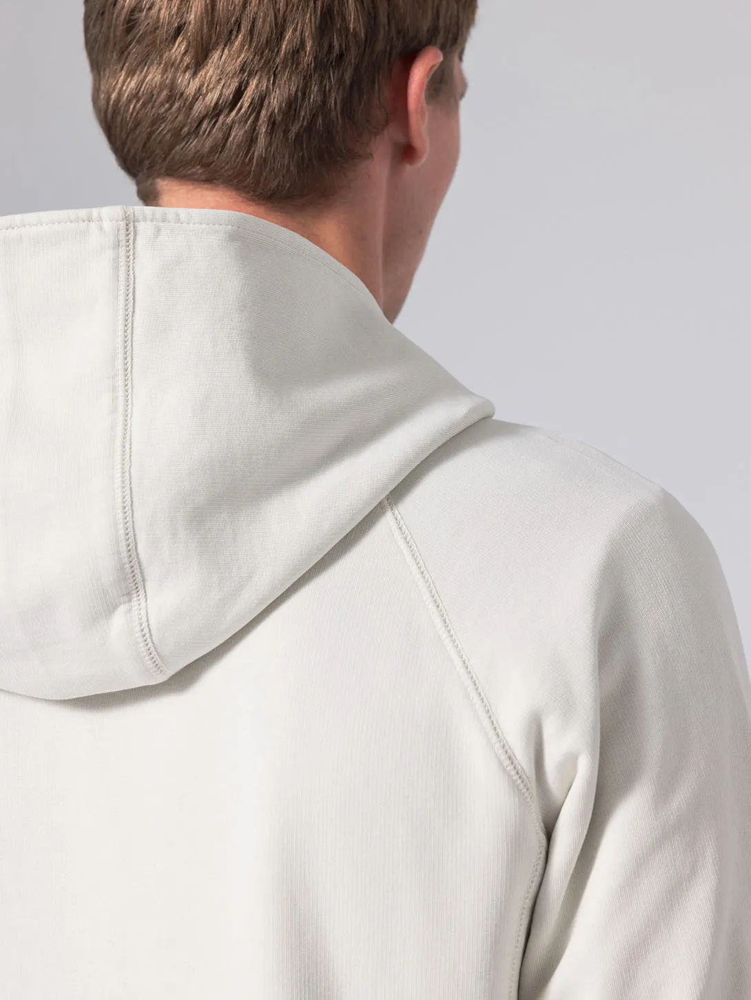 Long Sleeve Zip Hoodie - Bone White