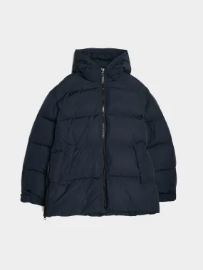 Loose Fitted Puffer Jacket, Navy