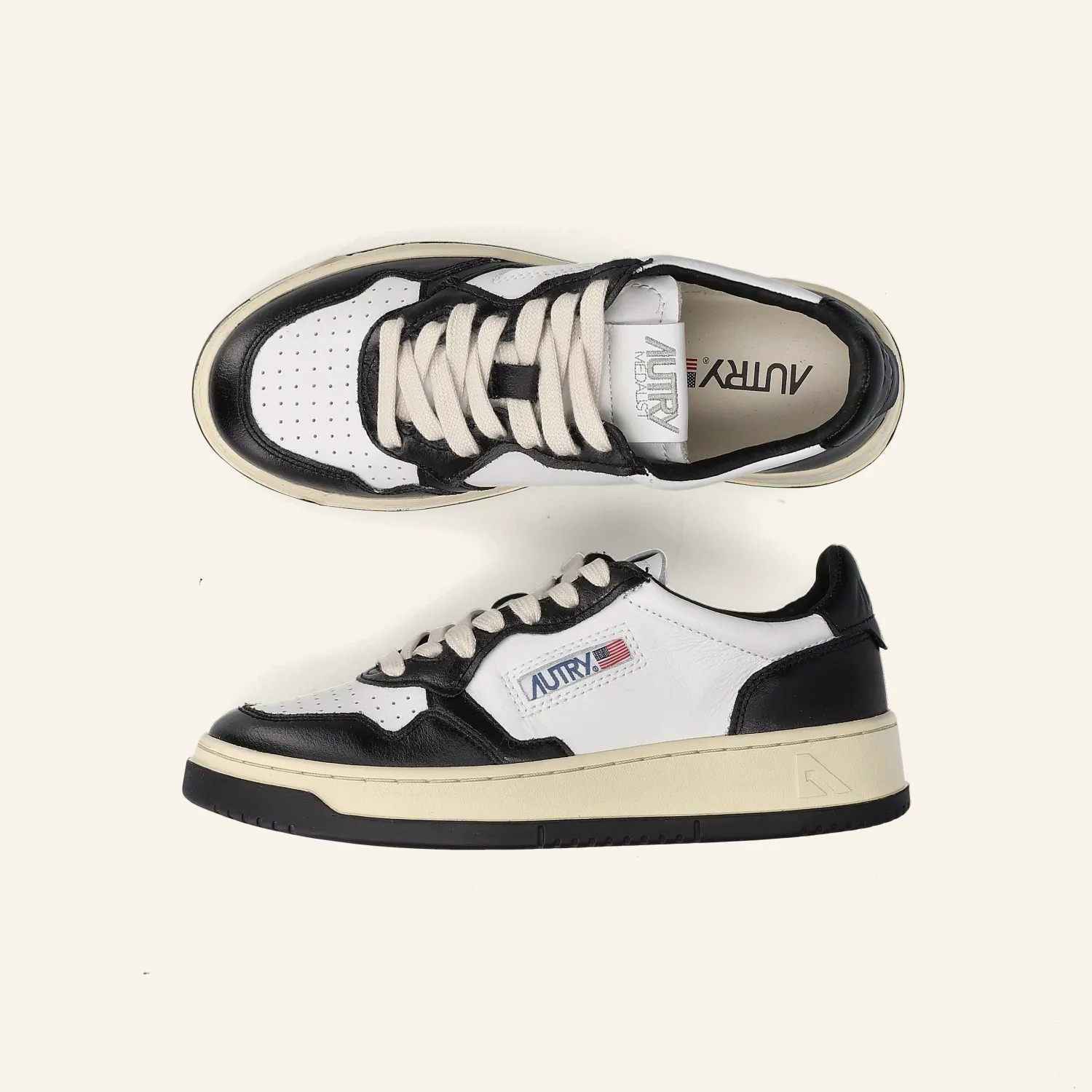 LOW SNEAKER 80's WB01 | Bicolor White/Black