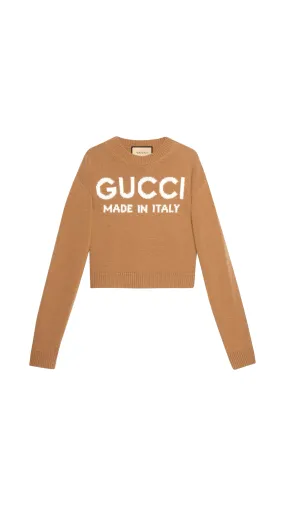 Made In Italy Cropped Sweater - Camel