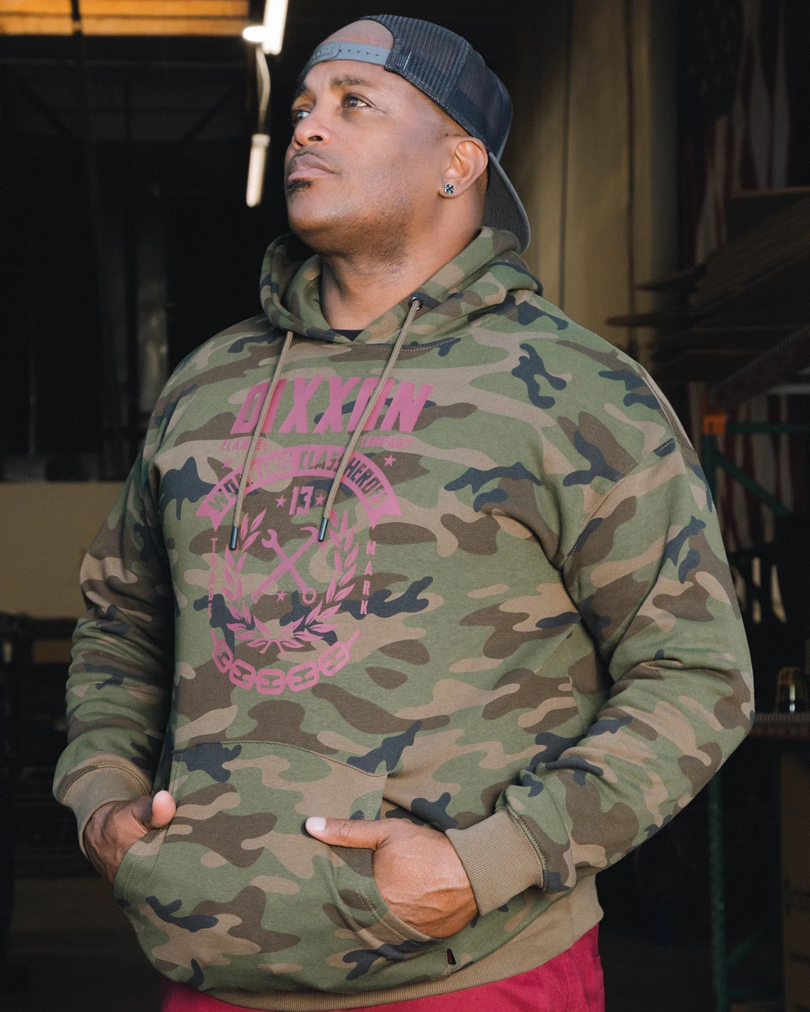 Maroon Weld Pullover Hoodie - Camo