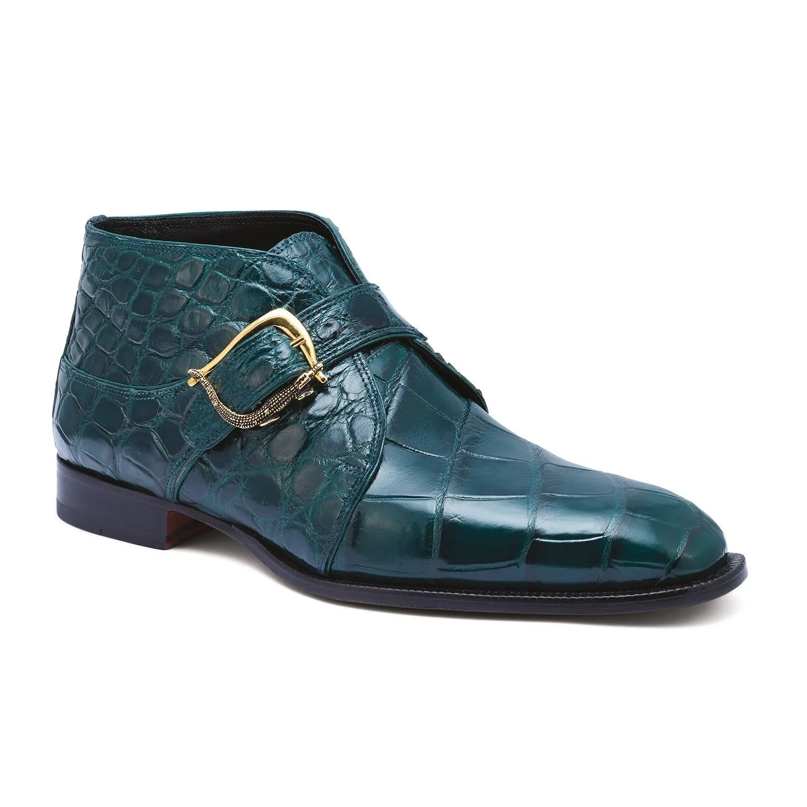 Mauri Esquire 4955 Men's Shoes Hutner Green Exotic Alligator Chukka Boots (MA5262)