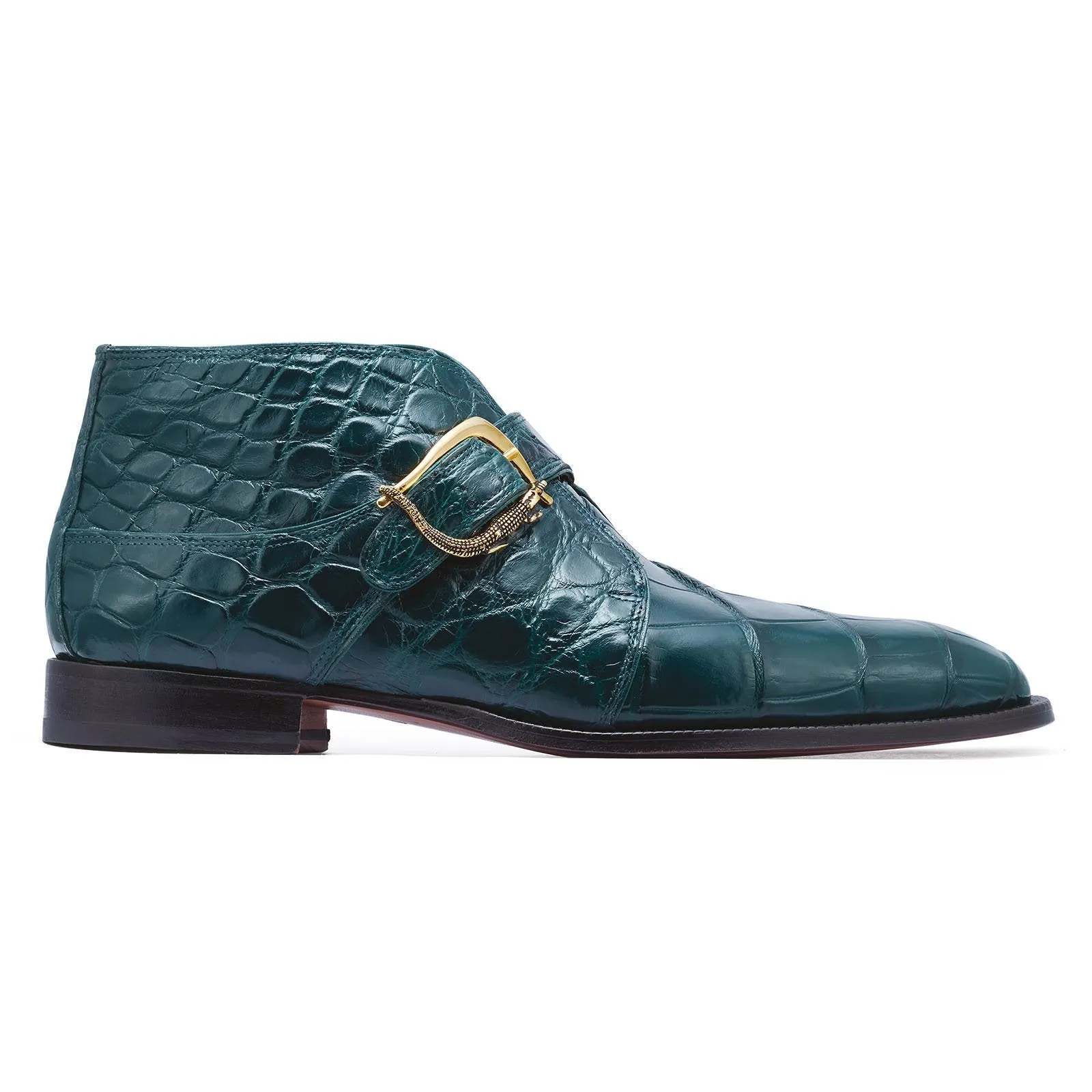 Mauri Esquire 4955 Men's Shoes Hutner Green Exotic Alligator Chukka Boots (MA5262)