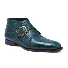 Mauri Esquire 4955 Men's Shoes Hutner Green Exotic Alligator Chukka Boots (MA5262)