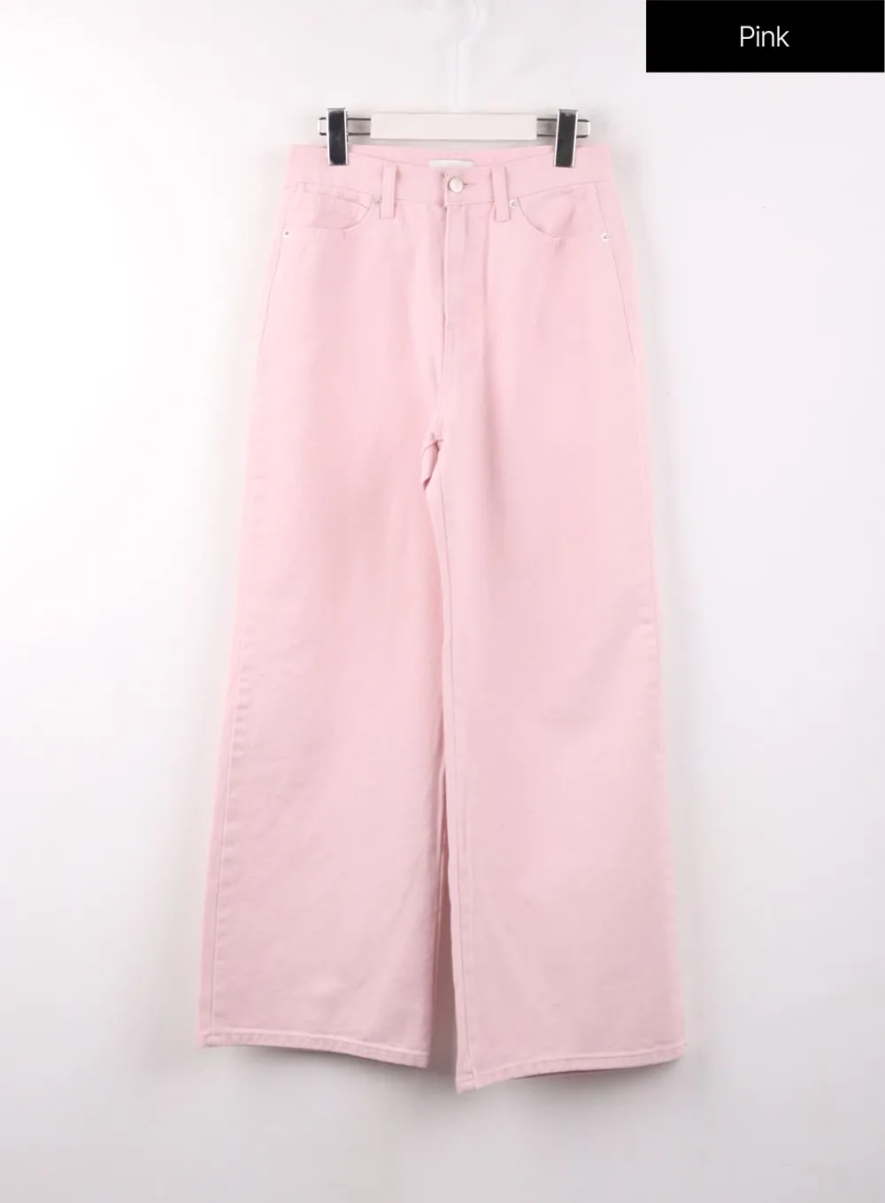 Mid Waist Pocket Wide Leg Pants OF406