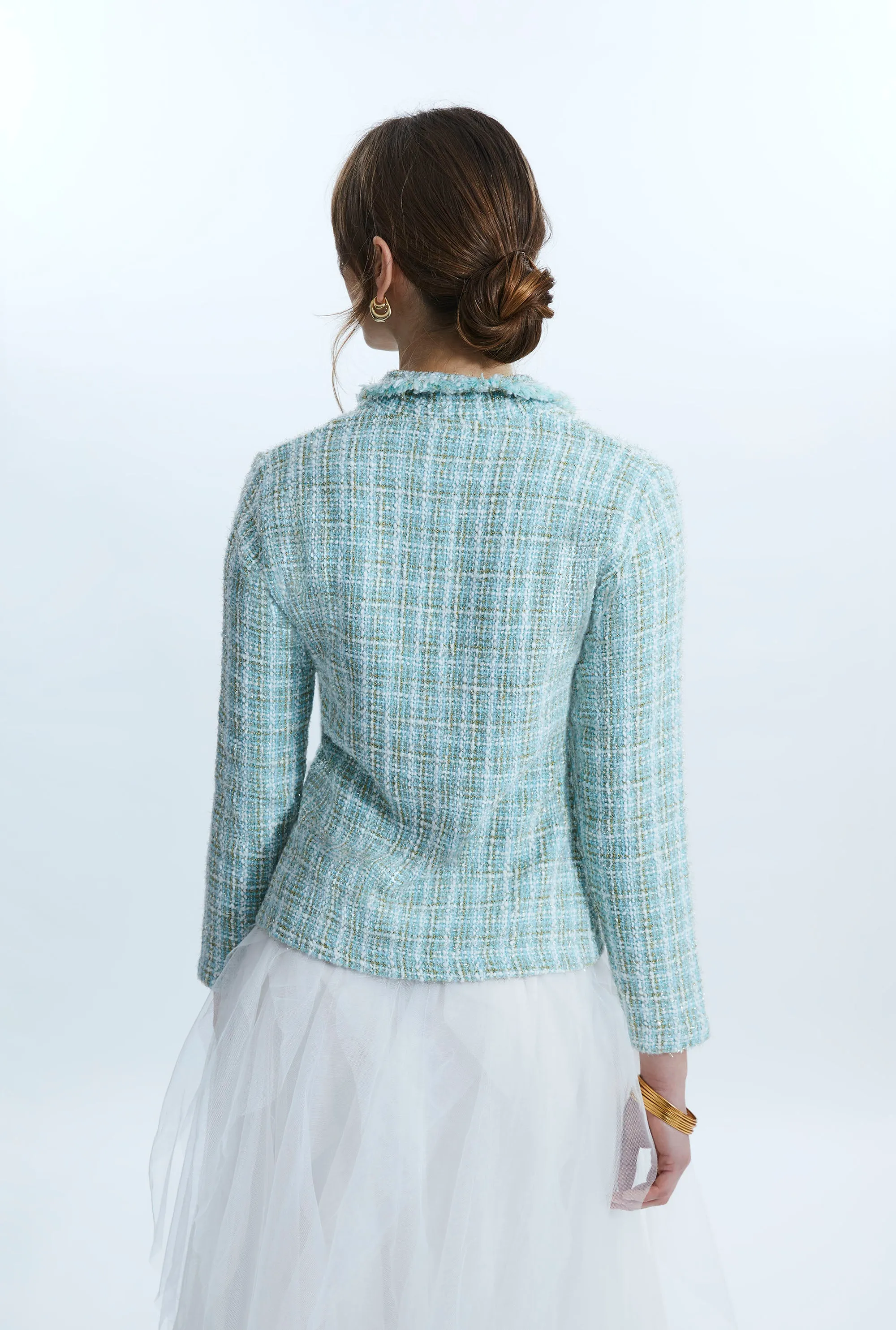 Mint Italian Tweed Unstructured Jacket