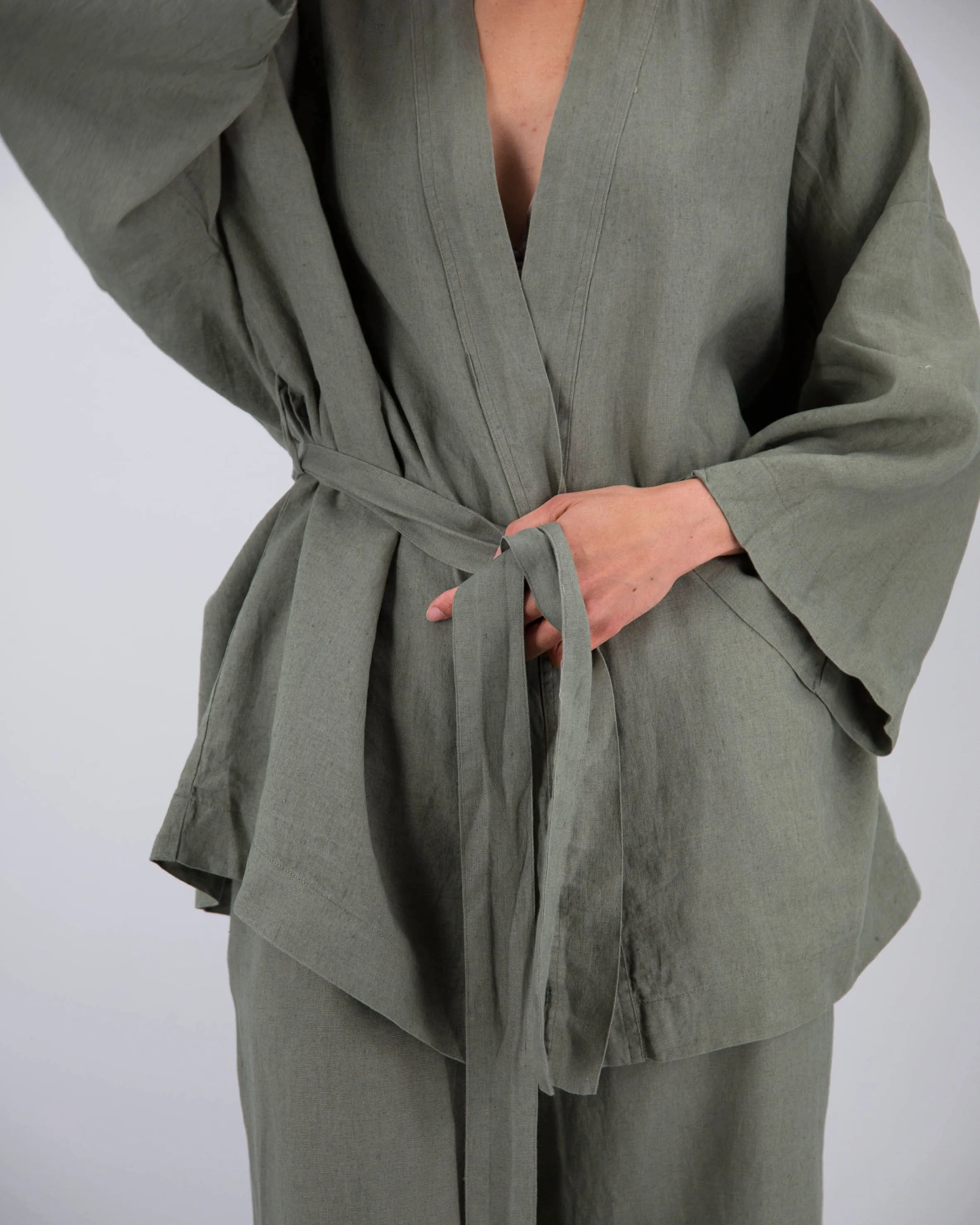 Naoko Linen Kimono Sleepwear Set