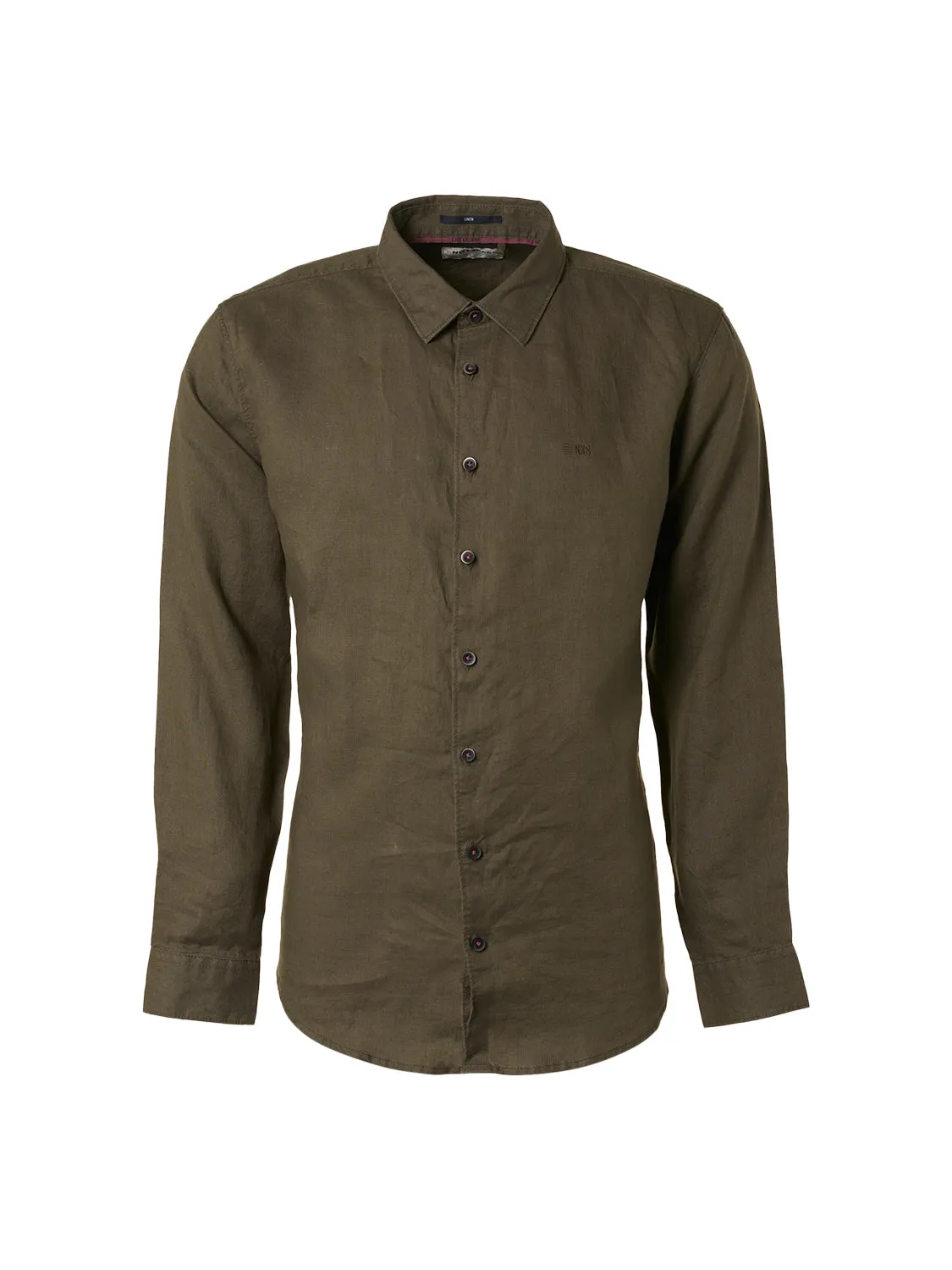 No Excess - Long Sleeve Linen Shirt - White or Army Green