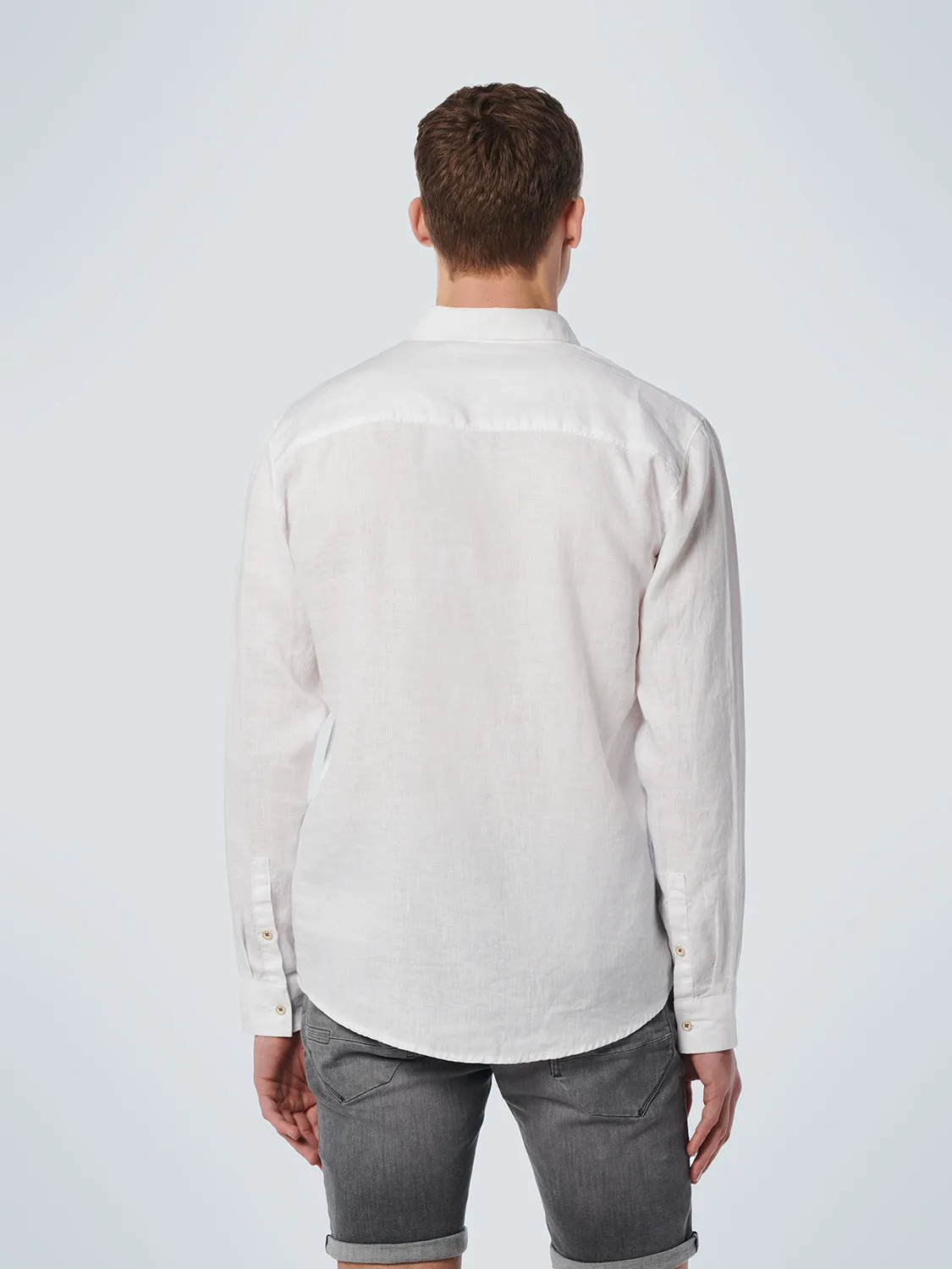 No Excess - Long Sleeve Linen Shirt - White or Army Green