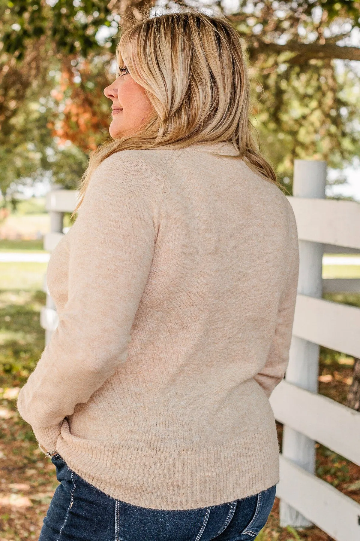 No Regrets Brushed Knit Sweater- Oatmeal