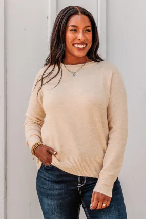 No Regrets Brushed Knit Sweater- Oatmeal