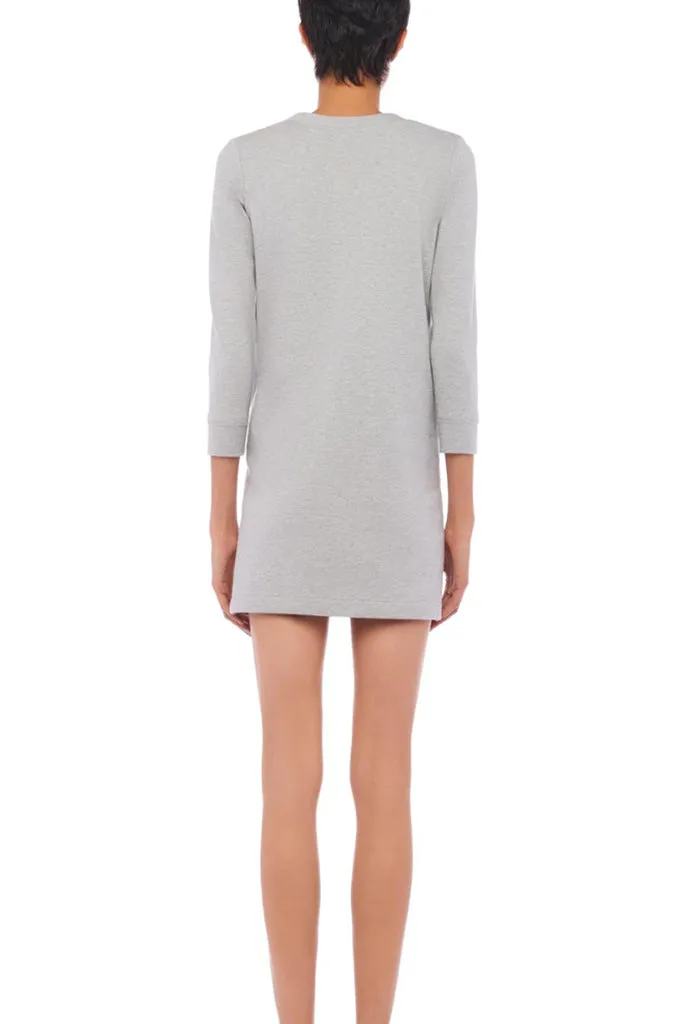 Norma Kamali - 3/4 Sleeve Tailored Mini Dress - Light Heather Grey