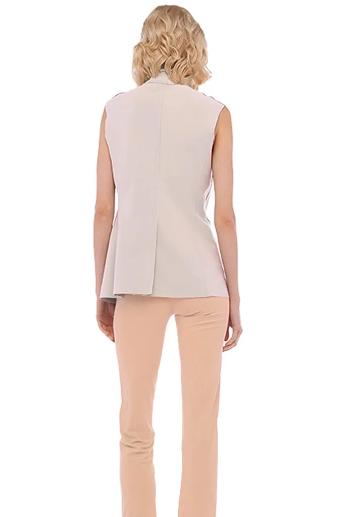 Norma Kamali - Sleeveless Single Breasted Vest - Bone