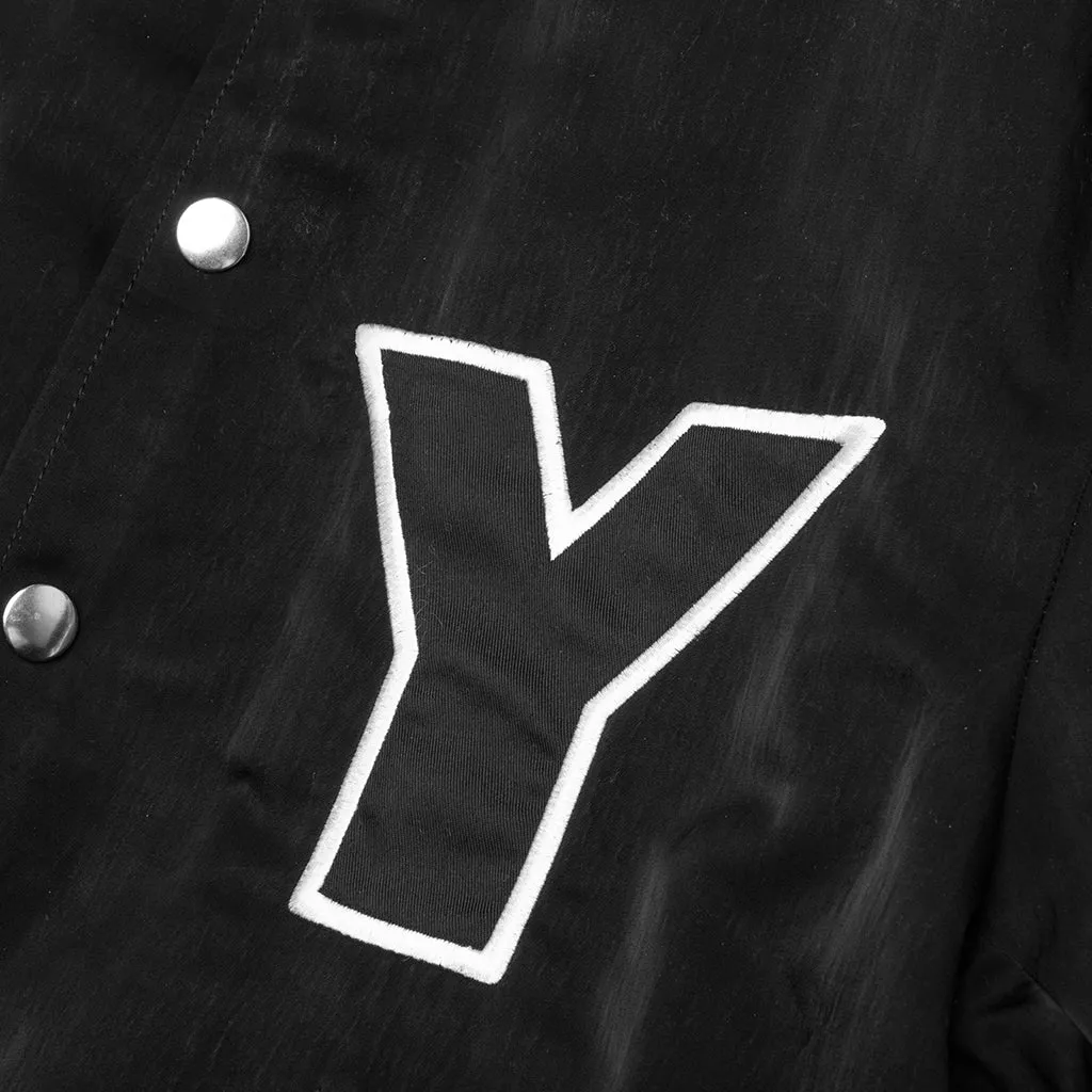 Nylon Logo Varsity Jacket - Black