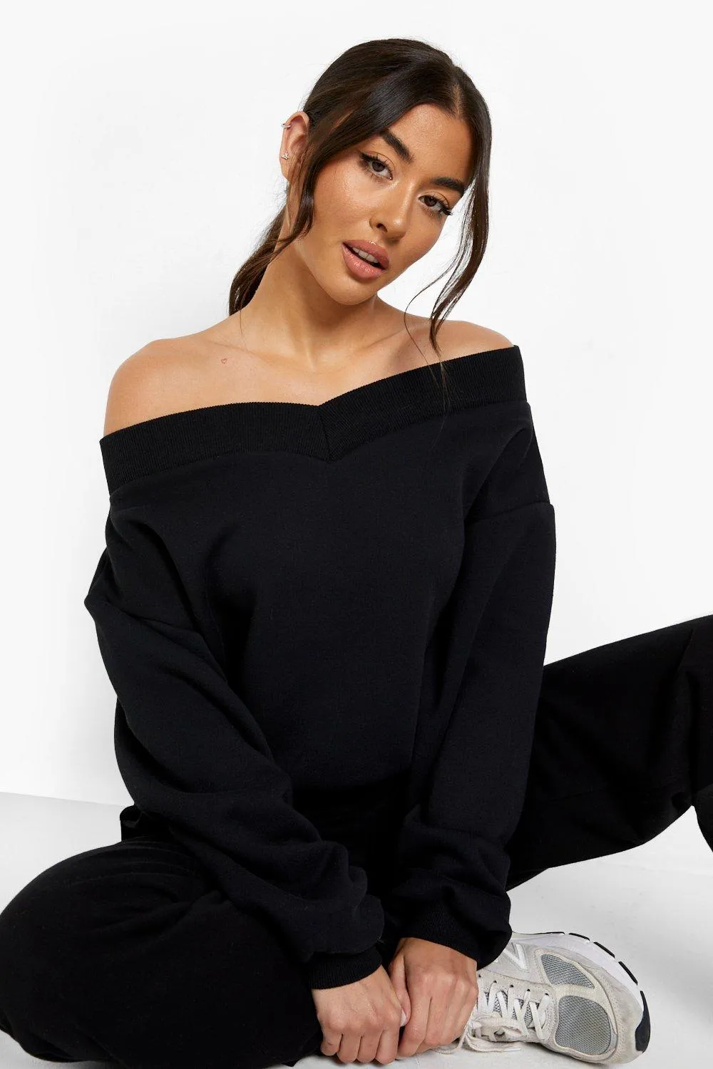 Off The Shoulder Relaxed Fit Sweater