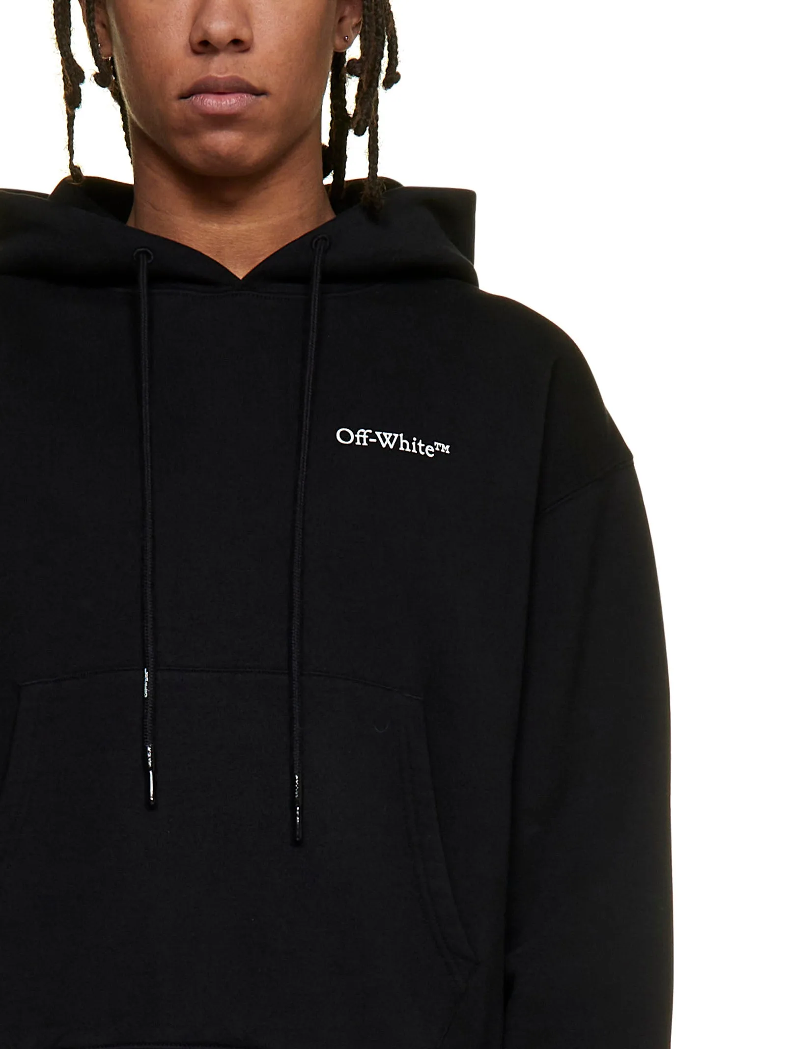 Off-White Logo Printed Drawstring Hoodie