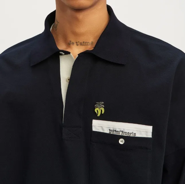 Palm Angels  |Street Style Plain Cotton Short Sleeves Logo Polos