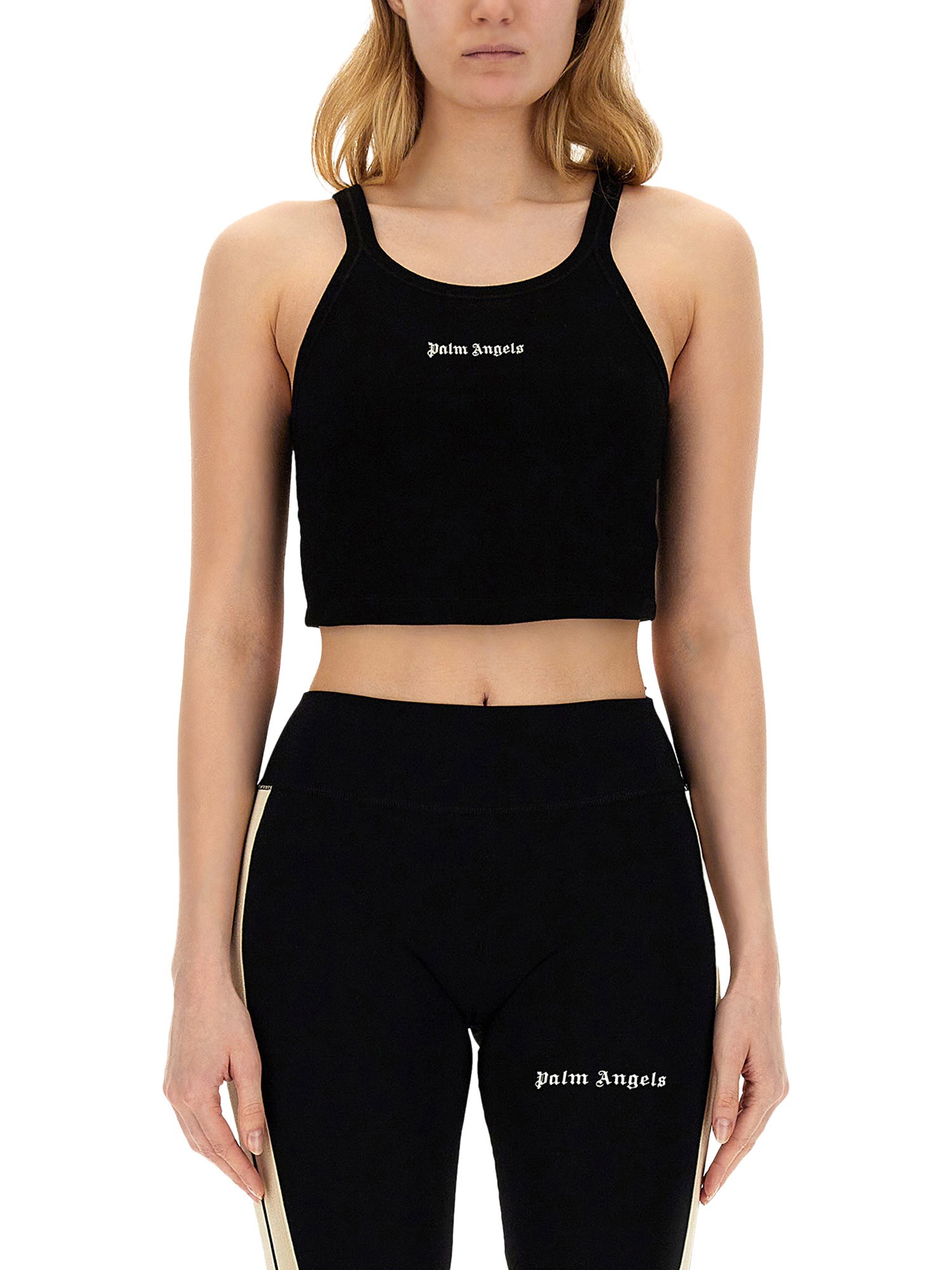 PALM ANGELS    TECHNICAL FABRIC TOP WITH LOGO