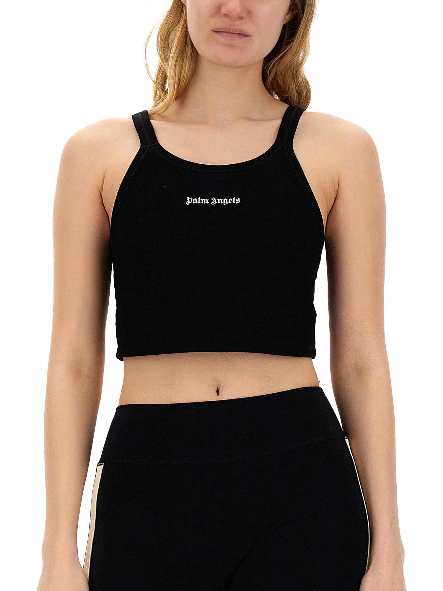 PALM ANGELS    TECHNICAL FABRIC TOP WITH LOGO