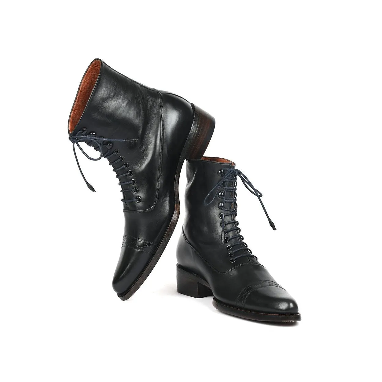 Paul Parkman CW477-BLK Men's Shoes Black Calf-Skin Leather Goodyear Welted Boots (PM6269)