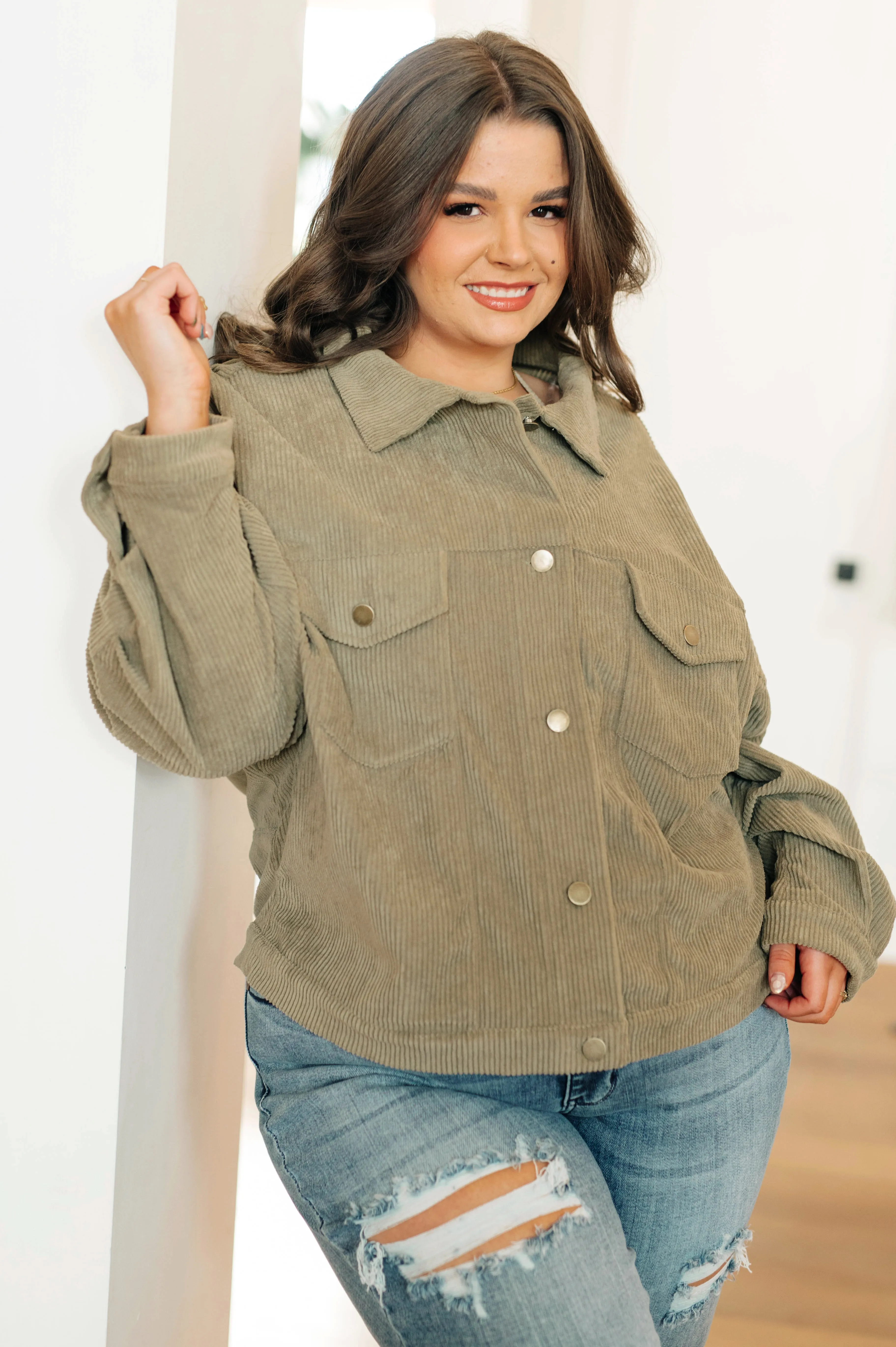 Perfect Corduroy Jacket in Olive