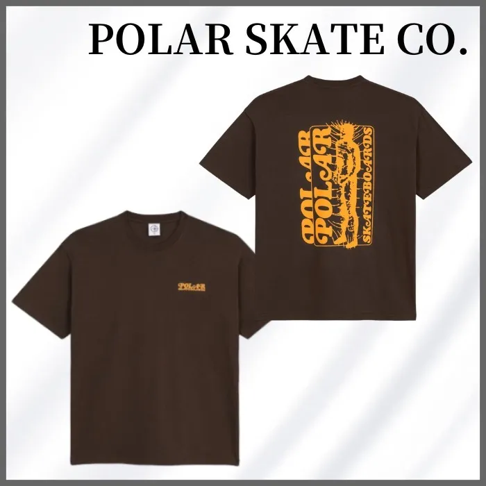 Polar Skate Co  |Crew Neck Unisex Street Style Plain Cotton Short Sleeves