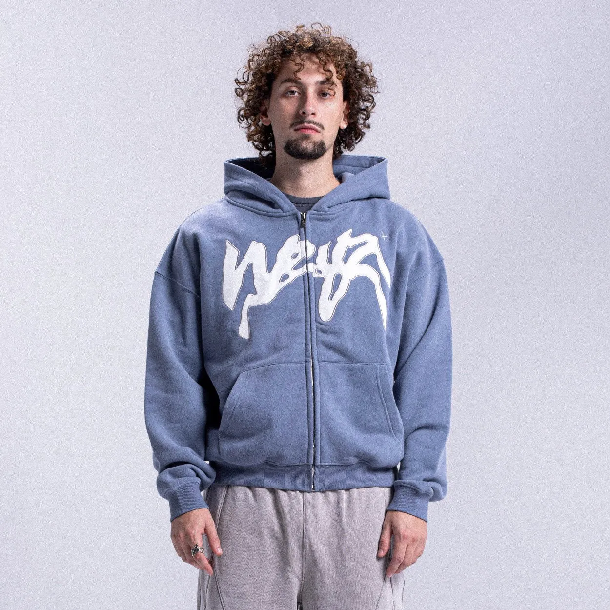 PROPAGANDA Zip Hoodie - Fade Blue