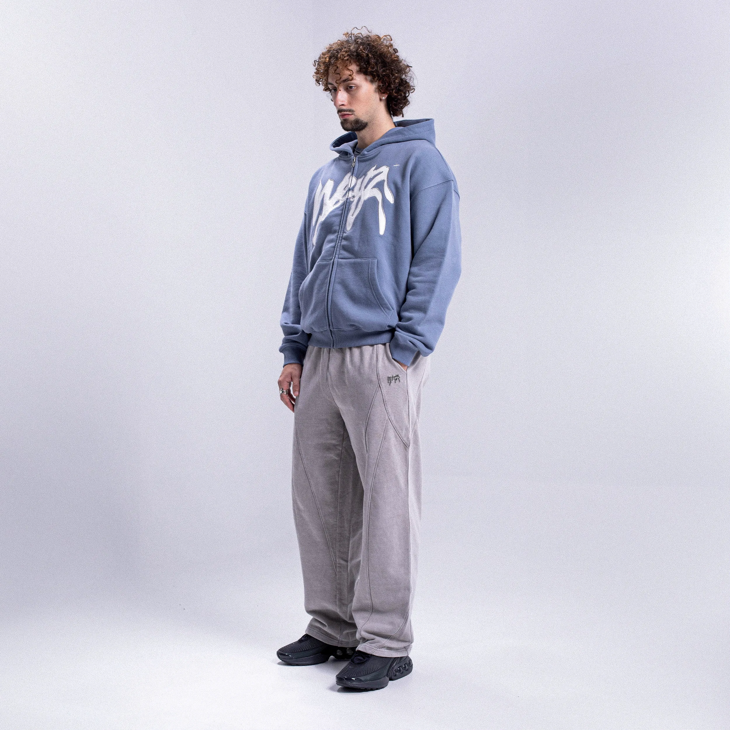 PROPAGANDA Zip Hoodie - Fade Blue