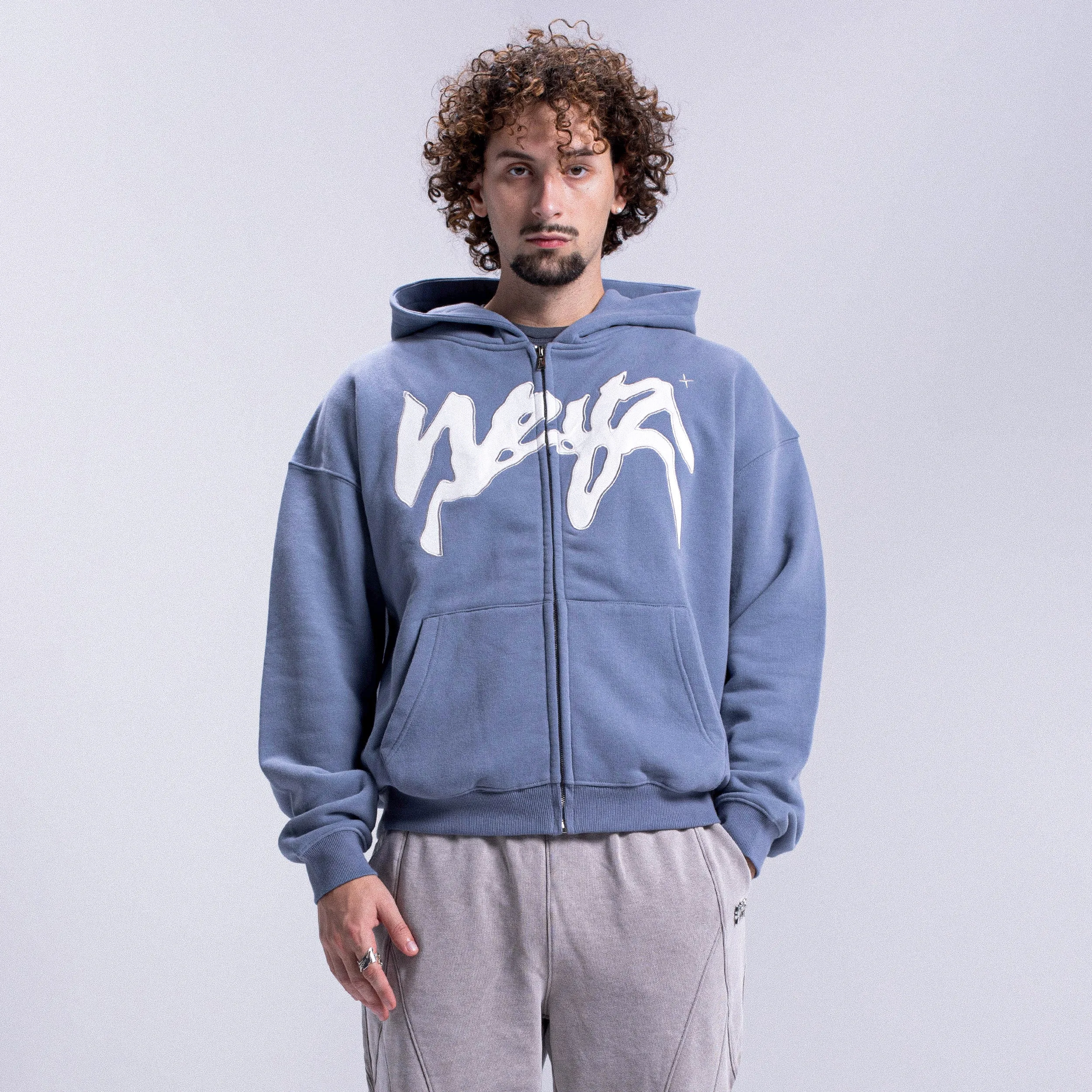 PROPAGANDA Zip Hoodie - Fade Blue