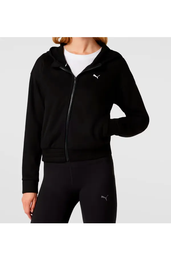 PUMA Women Fleece Zip Hoodie Black