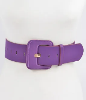 Purple Faux Suede Wide Belt