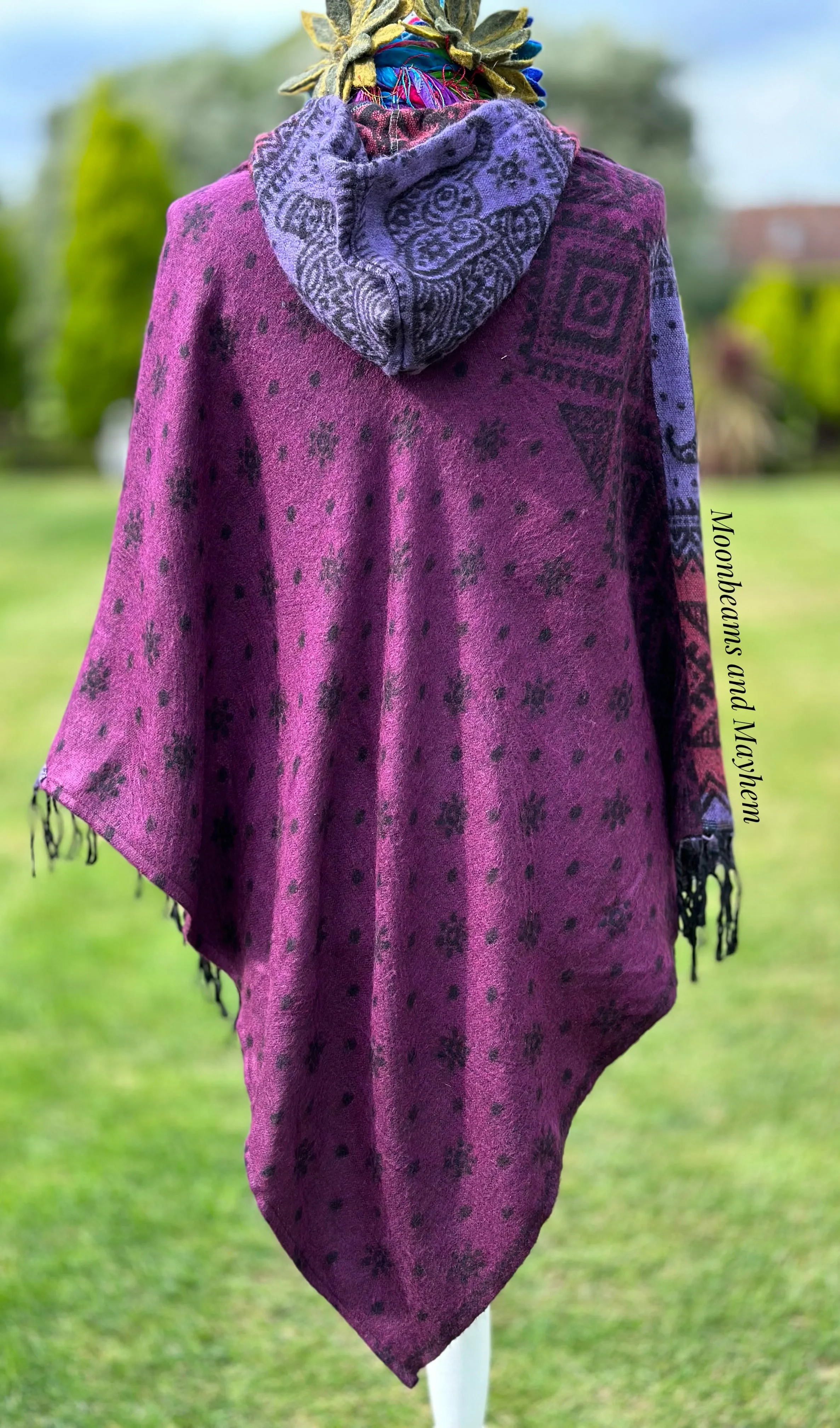 PURPLE INDIAN ELEPHANT PONCHO