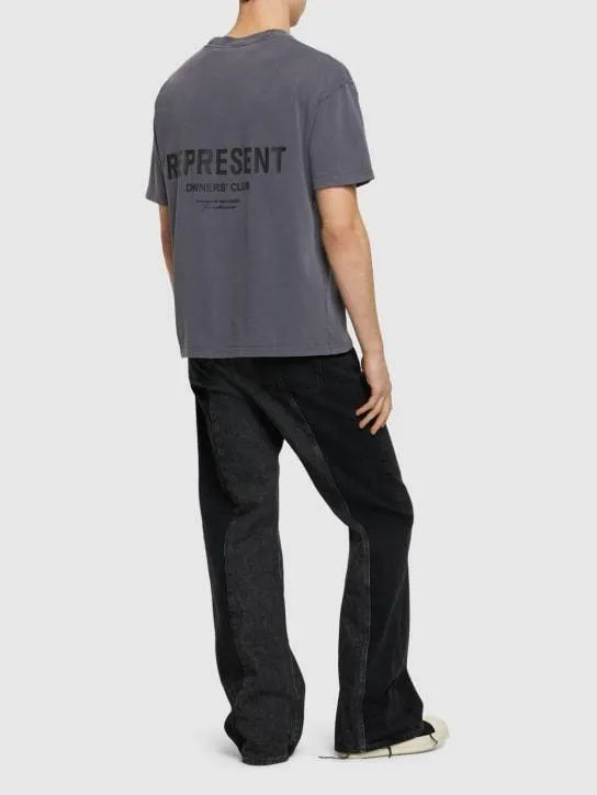 REPRESENT  |Crew Neck Blended Fabrics Street Style Plain Cotton