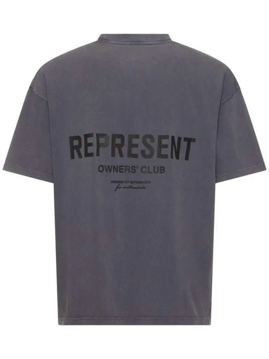 REPRESENT  |Crew Neck Blended Fabrics Street Style Plain Cotton