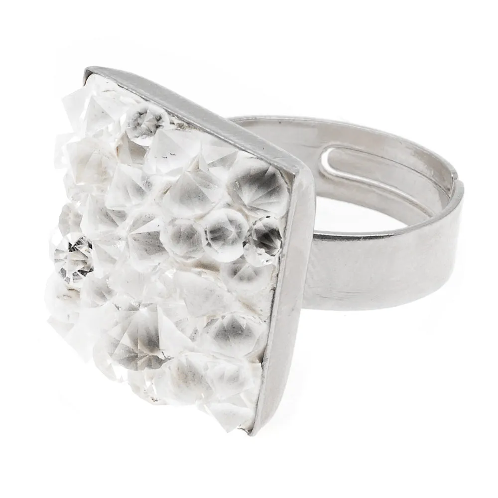 Retired - Faux White Druzy Crystal Ring