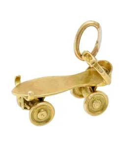 Retro 14 Karat Gold Roller Skate Charm Circa 1940