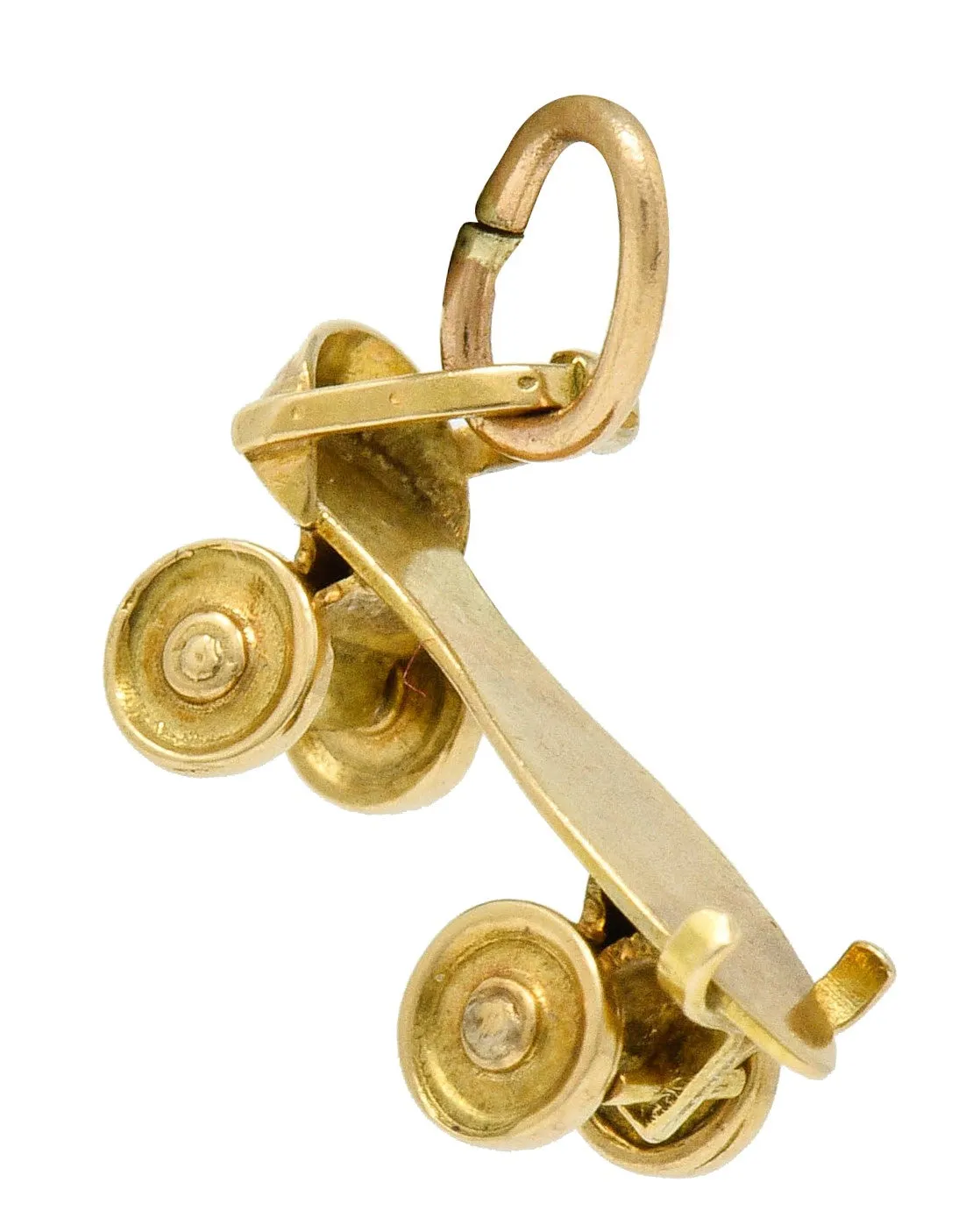 Retro 14 Karat Gold Roller Skate Charm Circa 1940