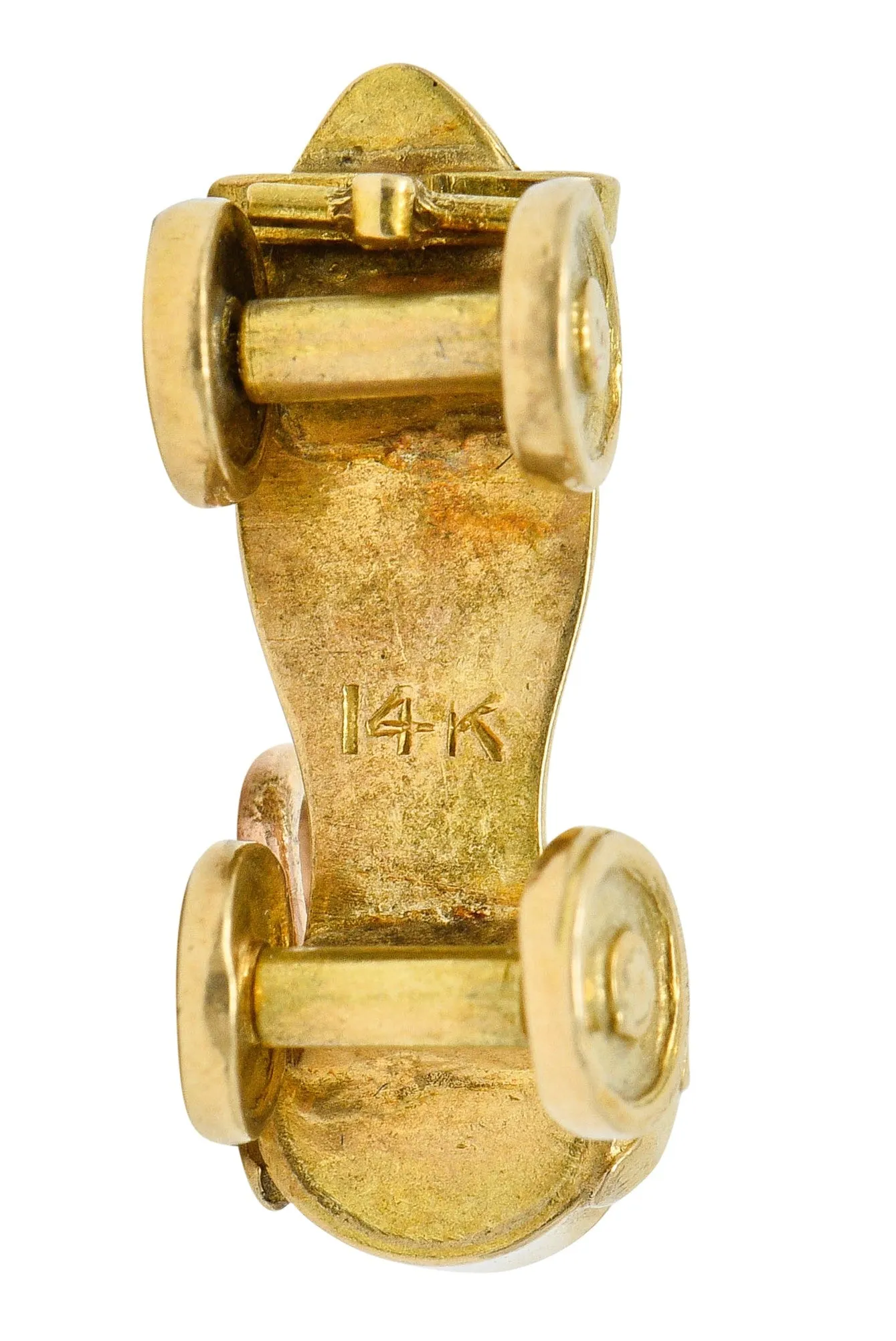 Retro 14 Karat Gold Roller Skate Charm Circa 1940