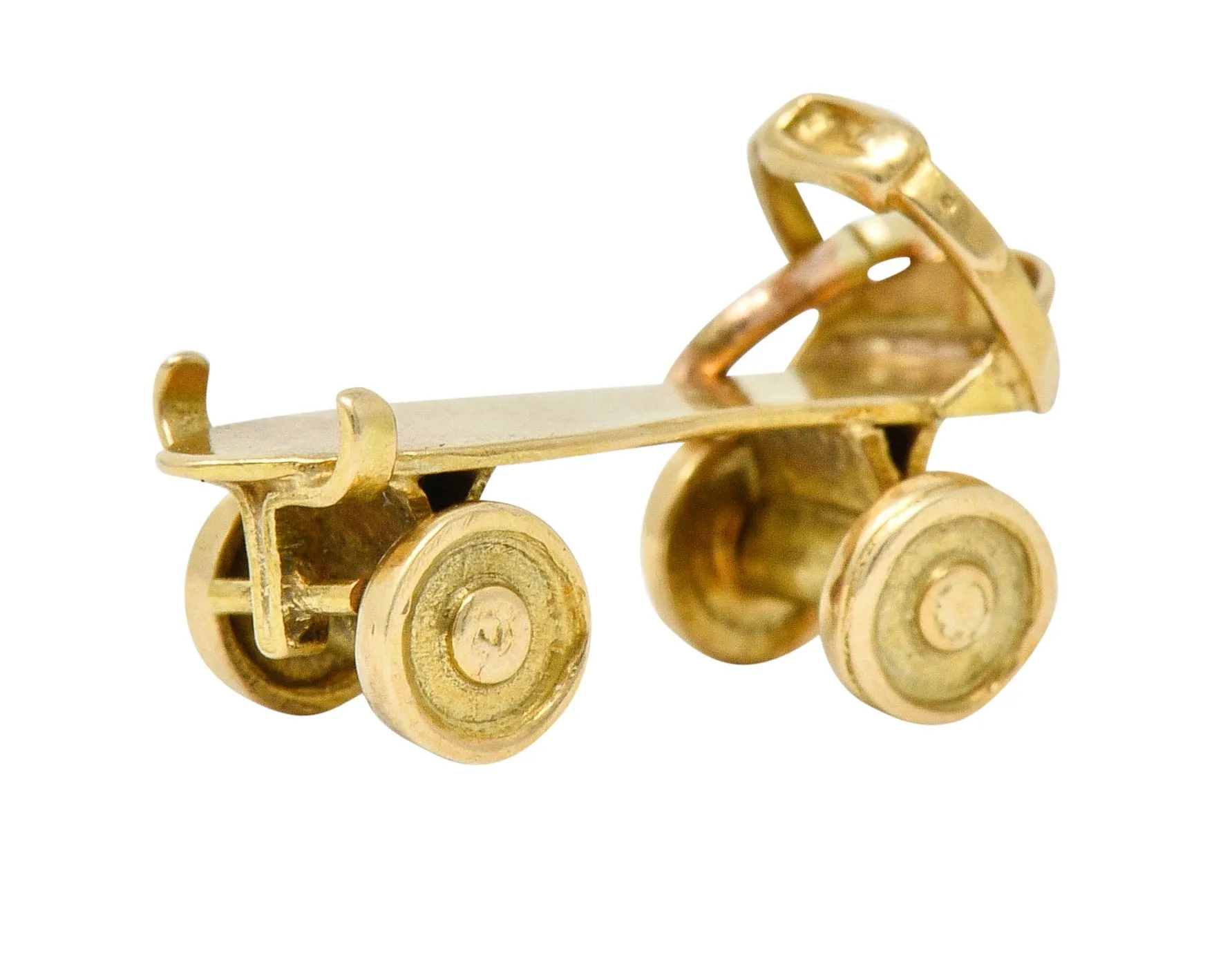 Retro 14 Karat Gold Roller Skate Charm Circa 1940