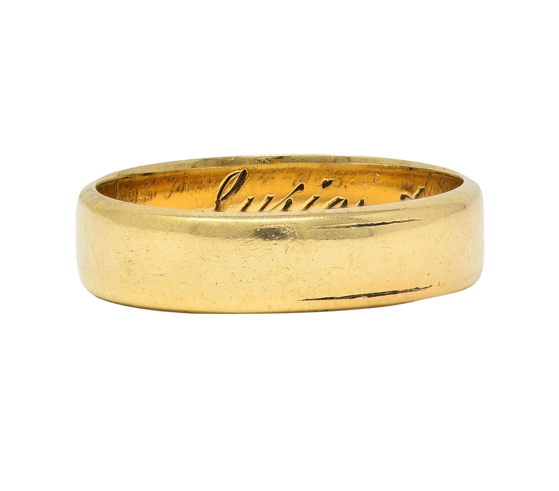 Retro 1943 14 Karat Yellow Gold Vintage Wedding Band Ring