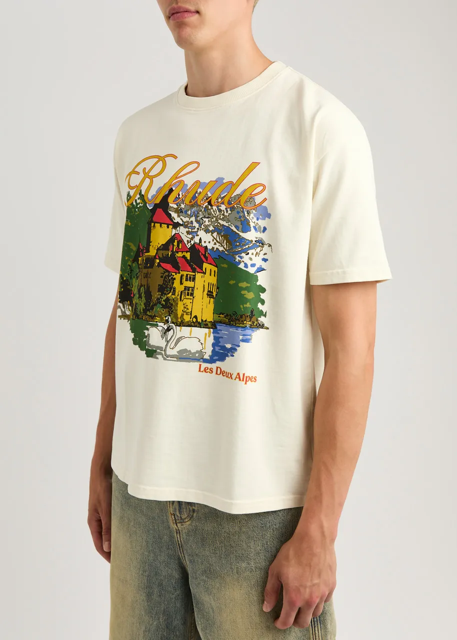 RHUDE Chateau Alpes printed cotton T-shirt  -                         -                     -                