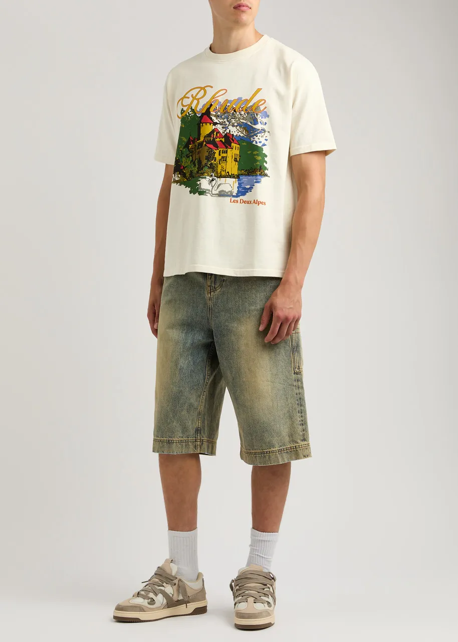 RHUDE Chateau Alpes printed cotton T-shirt  -                         -                     -                