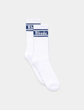 RHUDE LOGO SOCKS   $54.00 .star { fill: #FFFFFF; stroke: #000000; stroke-width: 1.5; stroke-miterlimit: 10; }   Add to wish list