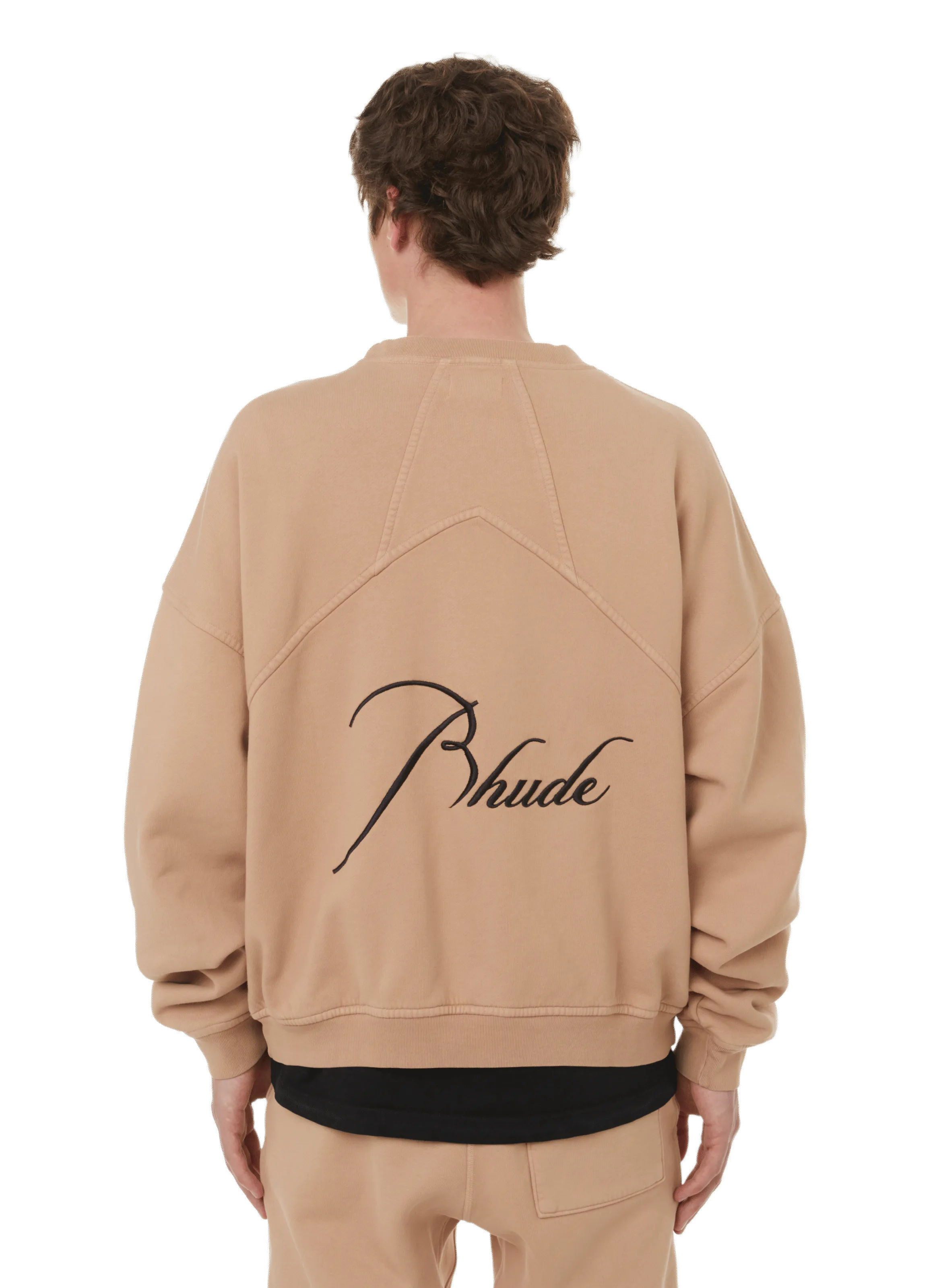 RHUDE  Oversized cotton jersey sweatshirt - Beige