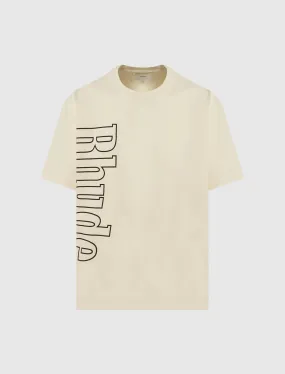 RHUDE SIDE LOGO TEE   CREAM