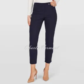 Robell Bella 09 Seersucker - 7/8 Cropped Trouser 52642-54554-69 (Navy)