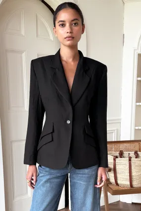 Sculptural Pocket Blazer - Black Beauty