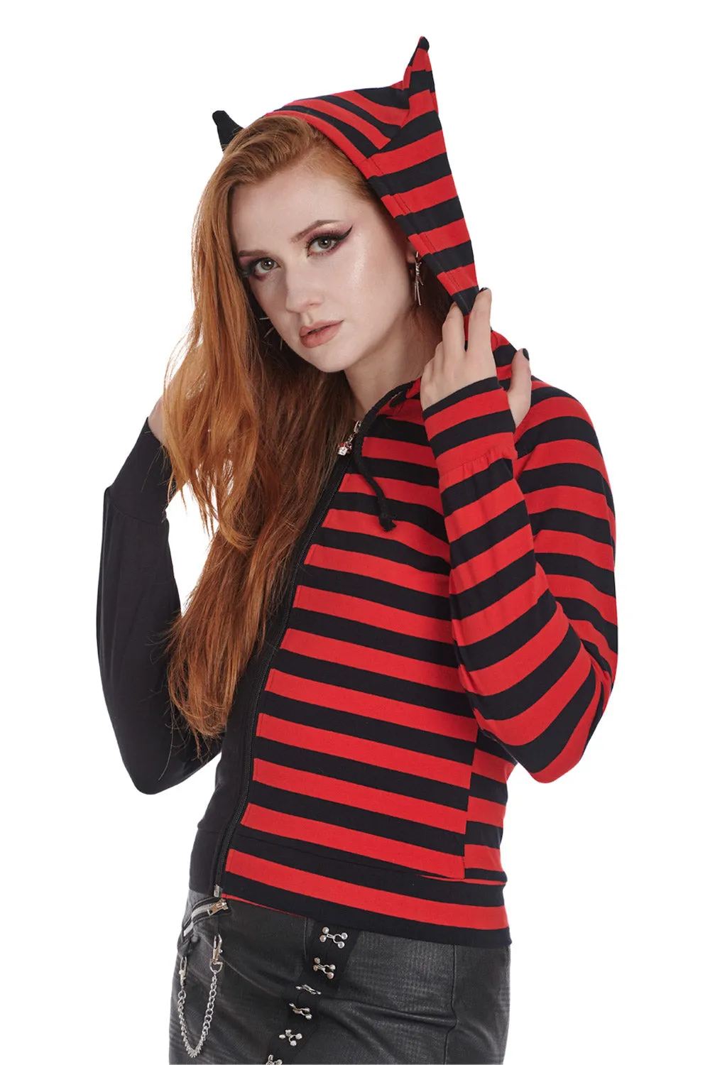 SHIORI HALF AND HALF ZIPPED HOODIE